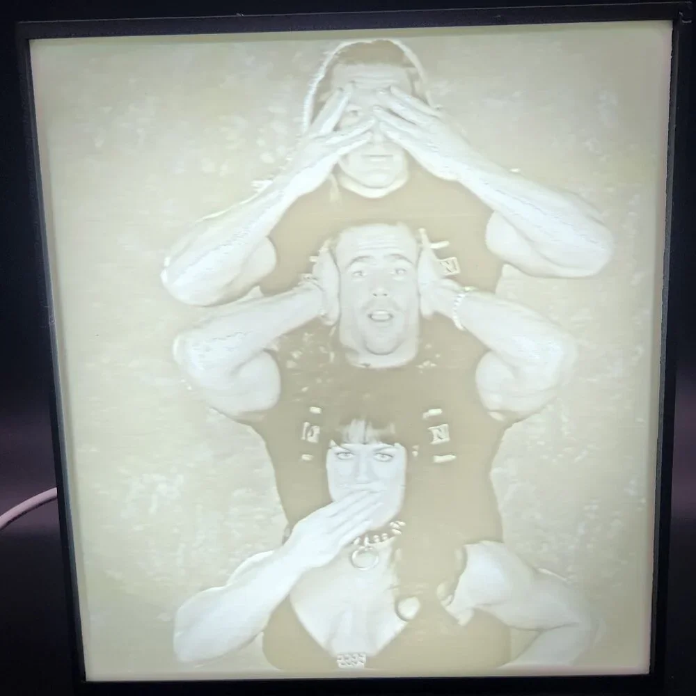 WWF WWE Triple H Shaun Michaels Chyna Lithopane Box 6.5x6x2 inches